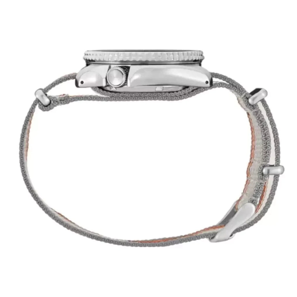 Seiko 5 SRPK73 - Silver Orange Racing Watch - Time Horizon