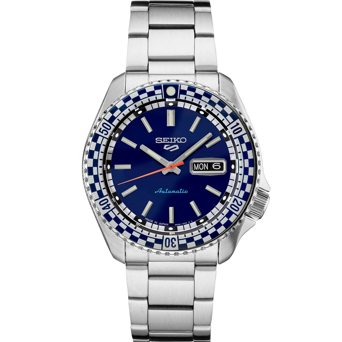 Seiko SRPK65K1 - Petrol Blue Checker Flag Watch | Time Horizon