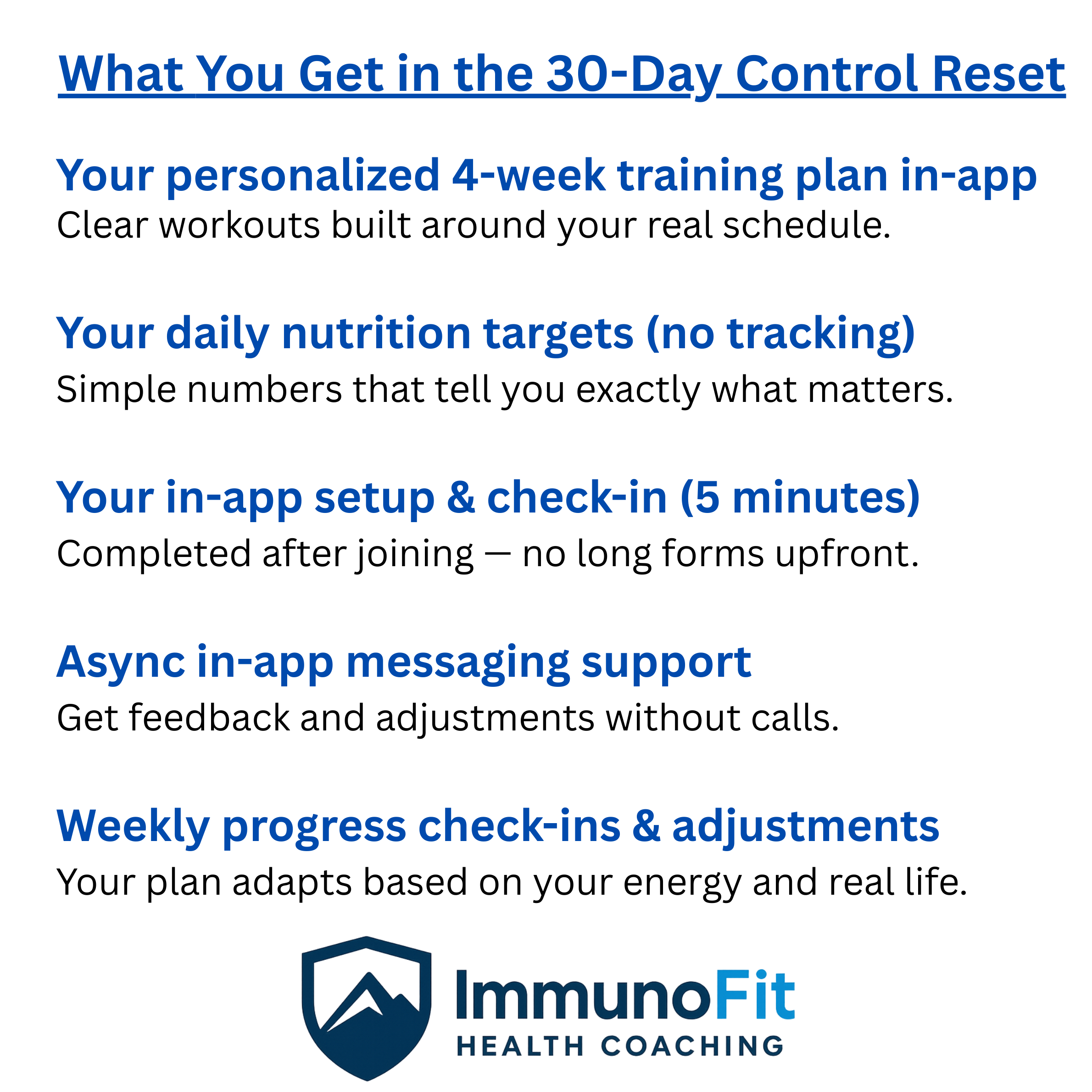 ImmunoFit Foundation Plan — 30-Day App-Guided Health & Performance System