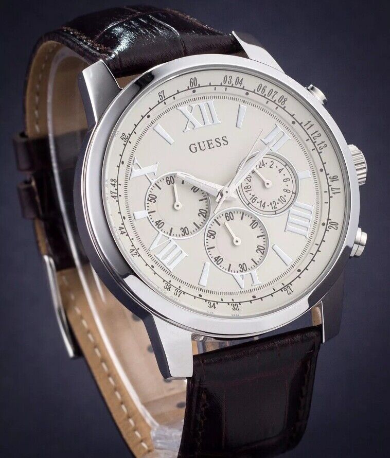 GUESS Horizon W0380G2 – Men’s Leather Watch 45mm