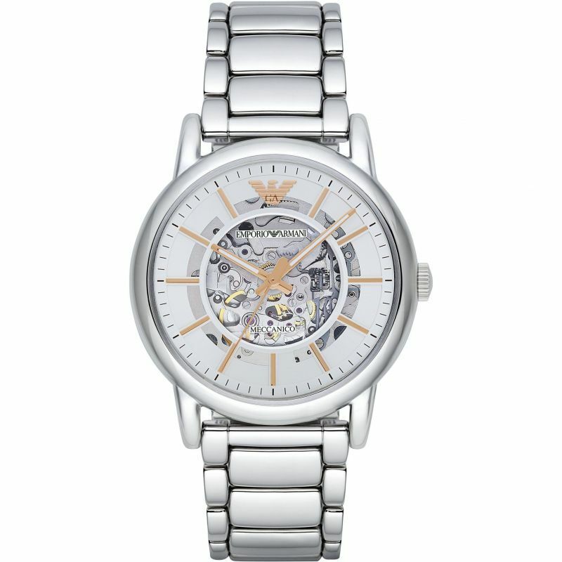 Emporio Armani AR1980 - Skeleton Dial Automatic Watch 