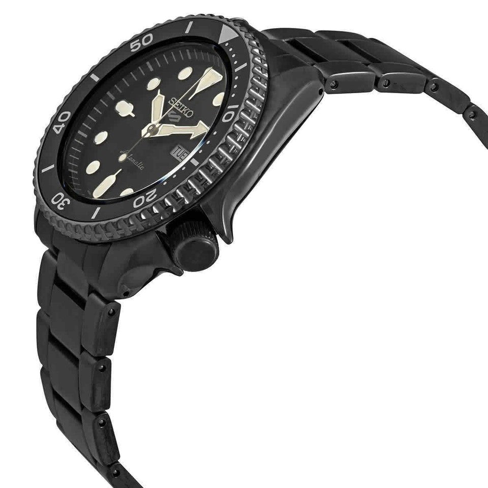 Seiko 5 SRPD65K1 - Black Automatic Steel Watch - Time Horizon